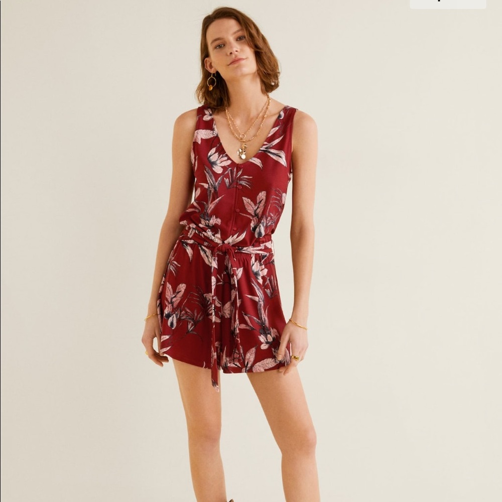 Maroon Floral Romper